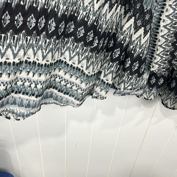 Chelsea & Theodore Womens Skirt XL Blue White Pull-On Stretch Waist Maxi Layers - Picture 6 of 10